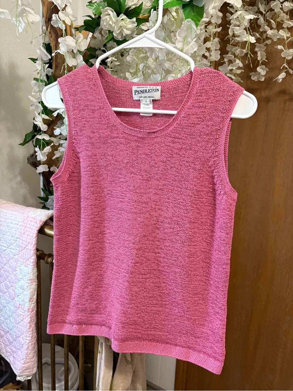 Pendleton Rose Pink Knit Sleeveless Tank